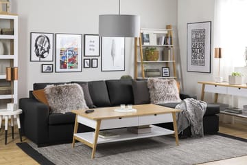 Crazy 4-sits Vändbar L-formad Divansoffa i Tyg - Antracit - Möbler - Soffa - Divansoffa & schäslongsoffa - 4 sits soffa med divan