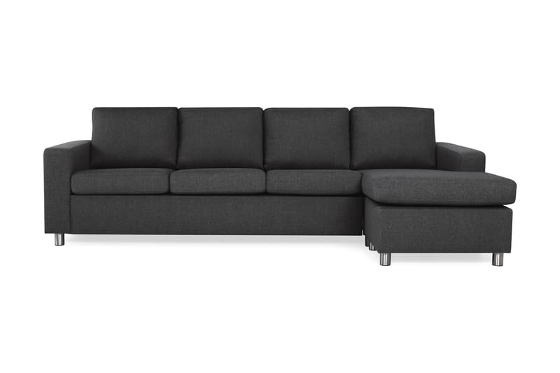 Crazy 4-sits Vändbar L-formad Divansoffa i Tyg - Antracit - Möbler - Soffa - Divansoffa & schäslongsoffa - 4 sits soffa med divan