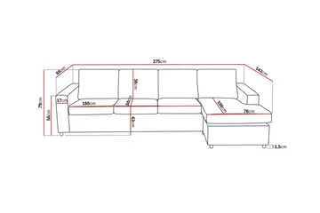 Crazy 4-sits Vändbar L-formad Divansoffa i Tyg - Antracit - Möbler - Soffa - Divansoffa & schäslongsoffa - 4 sits soffa med divan
