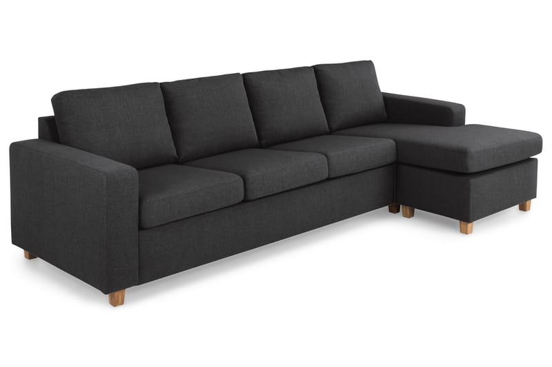 Crazy 4-sits Vändbar L-formad Divansoffa i Tyg - Antracit - Möbler - Soffa - Divansoffa & schäslongsoffa - 4 sits soffa med divan
