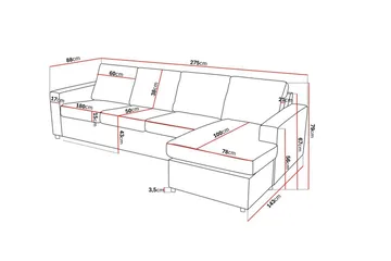 Crazy 4-sits Vändbar L-formad Divansoffa i Tyg - Antracit - Möbler - Soffa - Divansoffa & schäslongsoffa - 4 sits soffa med divan