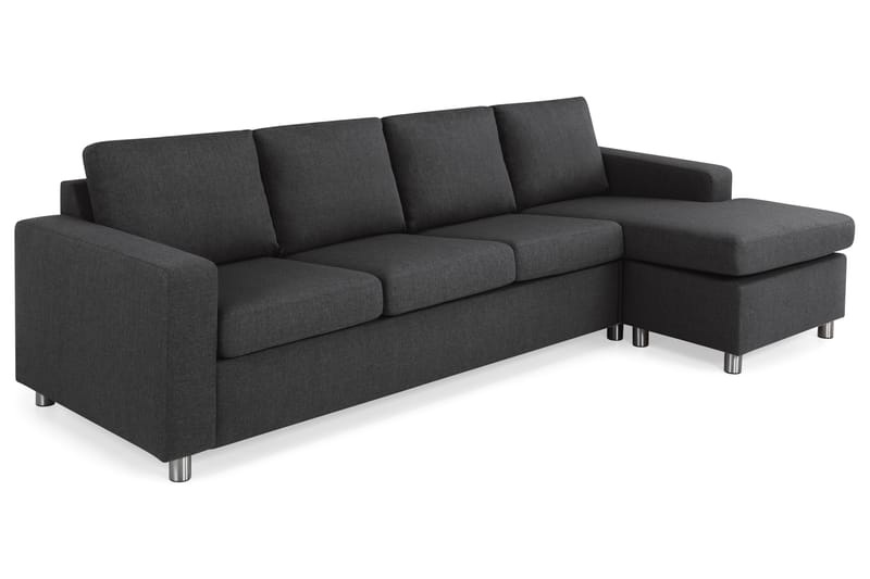 Crazy 4-sits Vändbar L-formad Divansoffa i Tyg - Antracit - Möbler - Soffa - Divansoffa & schäslongsoffa - 4 sits soffa med divan
