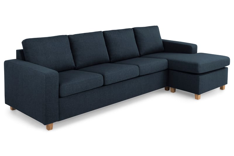 Crazy 4-sits Vändbar L-formad Divansoffa i Tyg - Blå - Möbler - Soffa - Divansoffa & schäslongsoffa - 4 sits soffa med divan