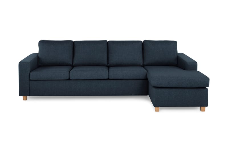 Crazy 4-sits Vändbar L-formad Divansoffa i Tyg, Blå