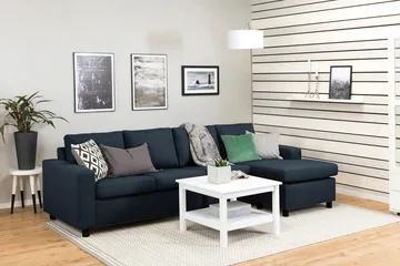 Crazy 4-sits Vändbar L-formad Divansoffa i Tyg - Blå - Möbler - Soffa - Divansoffa & schäslongsoffa - 4 sits soffa med divan