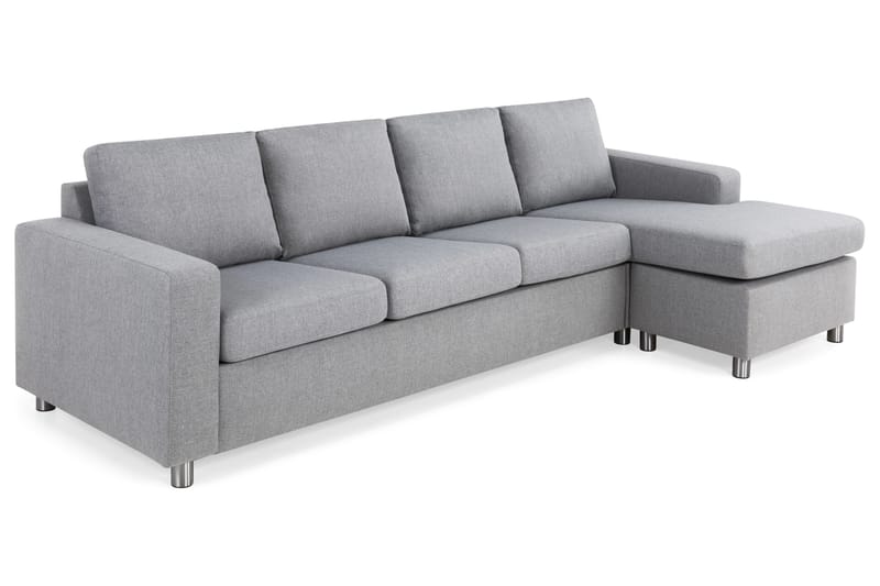 Crazy 4-sits Vändbar L-formad Divansoffa i Tyg - Grå - Möbler - Soffa - Divansoffa & schäslongsoffa - 4 sits soffa med divan