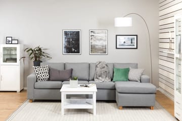 Crazy 4-sits Vändbar L-formad Divansoffa i Tyg - Grå - Möbler - Soffa - Divansoffa & schäslongsoffa - 4 sits soffa med divan