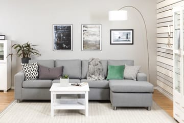 Crazy 4-sits Vändbar L-formad Divansoffa i Tyg - Grå - Möbler - Soffa - Divansoffa & schäslongsoffa - 4 sits soffa med divan