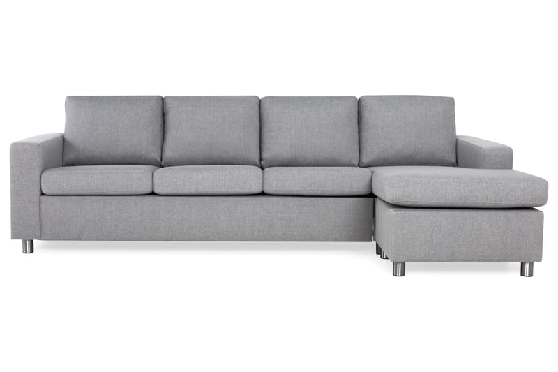 Crazy 4-sits Vändbar L-formad Divansoffa i Tyg - Grå - Möbler - Soffa - Divansoffa & schäslongsoffa - 4 sits soffa med divan