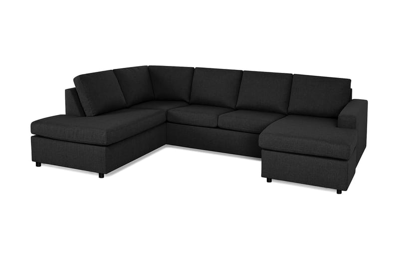 Crazy 4-sits Vänstervänd U-formad Large Soffa med Divan och Schäslong i Tyg - Antracit - Möbler - Soffa - Divansoffa & schäslongsoffa - 4 sits soffa med divan