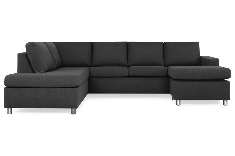 Crazy 4-sits Vänstervänd U-formad Large Soffa med Divan och Schäslong i Tyg - Antracit - Möbler - Soffa - Divansoffa & schäslongsoffa - 4 sits soffa med divan