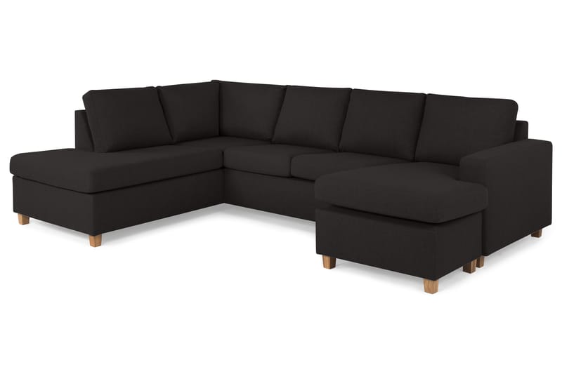 Crazy 4-sits Vänstervänd U-formad Large Soffa med Divan och Schäslong i Tyg - Antracit - Möbler - Soffa - Divansoffa & schäslongsoffa - 4 sits soffa med divan