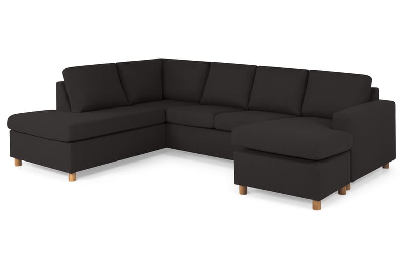 Crazy 4-sits Vänstervänd U-formad Large Soffa med Divan och Schäslong i Tyg - Antracit - Möbler - Soffa - Divansoffa & schäslongsoffa - 4 sits soffa med divan
