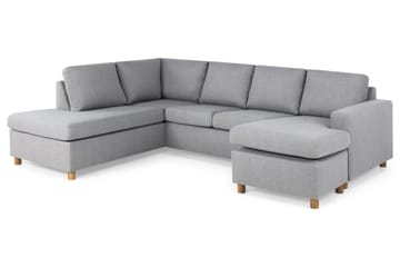 Crazy 4-sits Vänstervänd U-formad Large Soffa med Divan och Schäslong i Tyg - Grå - Möbler - Soffa - Divansoffa & schäslongsoffa - 4 sits soffa med divan