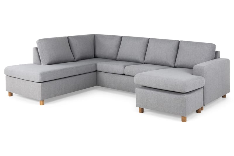 Crazy 4-sits Vänstervänd U-formad Large Soffa med Divan och Schäslong i Tyg - Grå - Möbler - Soffa - Divansoffa & schäslongsoffa - 4 sits soffa med divan