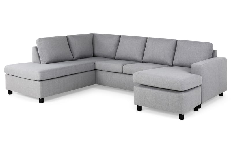 Crazy 4-sits Vänstervänd U-formad Large Soffa med Divan och Schäslong i Tyg - Grå - Möbler - Soffa - Divansoffa & schäslongsoffa - 4 sits soffa med divan