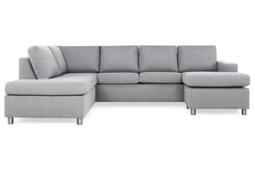 Crazy 4-sits Vänstervänd U-formad Large Soffa med Divan och Schäslong i Tyg - Grå - Möbler - Soffa - Divansoffa & schäslongsoffa - 4 sits soffa med divan