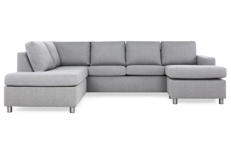 Crazy 4-sits Vänstervänd U-formad Large Soffa med Divan och Schäslong i Tyg - Grå - Möbler - Soffa - Divansoffa & schäslongsoffa - 4 sits soffa med divan