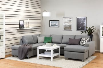 Crazy 4-sits Vänstervänd U-formad Large Soffa med Divan och Schäslong i Tyg - Grå - Möbler - Soffa - Divansoffa & schäslongsoffa - 4 sits soffa med divan