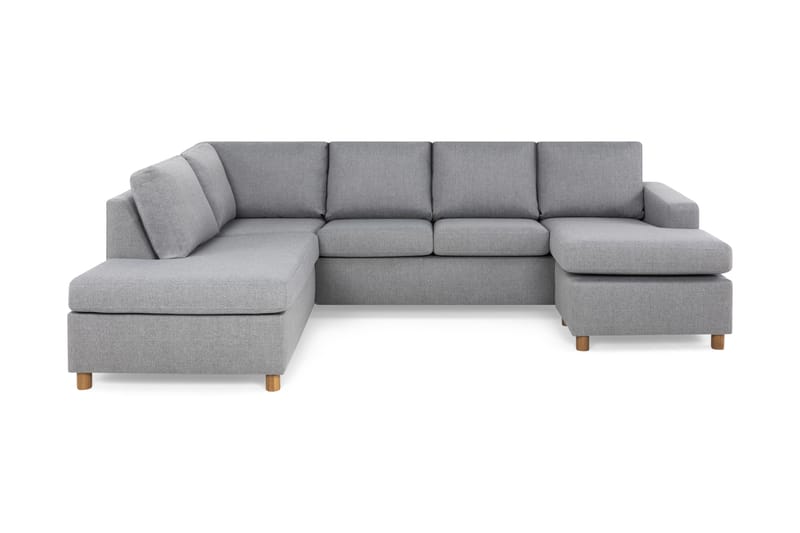 Crazy 4-sits Vänstervänd U-formad Large Soffa med Divan och Schäslong i Tyg - Grå - Möbler - Soffa - Divansoffa & schäslongsoffa - 4 sits soffa med divan
