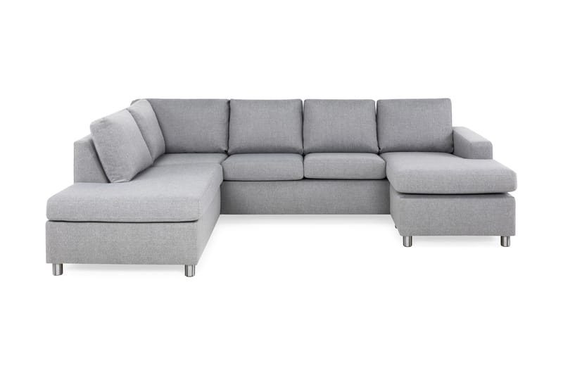 Crazy 4-sits Vänstervänd U-formad Large Soffa med Divan och Schäslong i Tyg - Grå - Möbler - Soffa - Divansoffa & schäslongsoffa - 4 sits soffa med divan