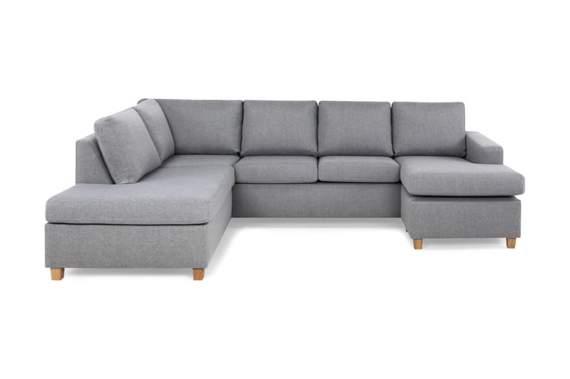Crazy 4-sits Vänstervänd U-formad Large Soffa med Divan och Schäslong i Tyg - Grå - Möbler - Soffa - Divansoffa & schäslongsoffa - 4 sits soffa med divan