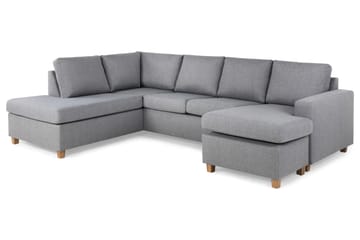 Crazy 4-sits Vänstervänd U-formad Large Soffa med Divan och Schäslong i Tyg - Grå - Möbler - Soffa - Divansoffa & schäslongsoffa - 4 sits soffa med divan