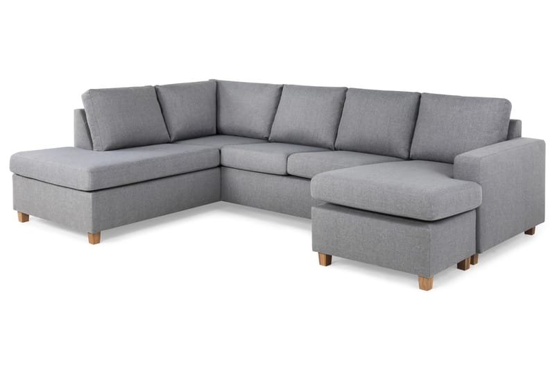 Crazy 4-sits Vänstervänd U-formad Large Soffa med Divan och Schäslong i Tyg - Grå - Möbler - Soffa - Divansoffa & schäslongsoffa - 4 sits soffa med divan