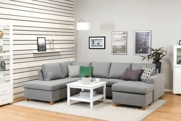 Crazy 4-sits Vänstervänd U-formad Large Soffa med Divan och Schäslong i Tyg - Grå - Möbler - Soffa - Divansoffa & schäslongsoffa - 4 sits soffa med divan