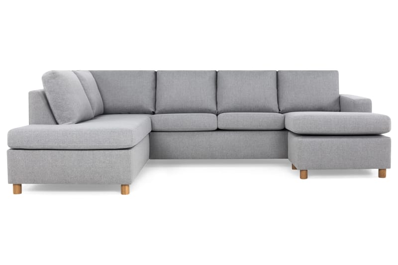 Crazy 4-sits Vänstervänd U-formad Large Soffa med Divan och Schäslong i Tyg - Grå - Möbler - Soffa - Divansoffa & schäslongsoffa - 4 sits soffa med divan