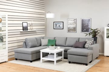 Crazy 4-sits Vänstervänd U-formad Large Soffa med Divan och Schäslong i Tyg - Grå - Möbler - Soffa - Divansoffa & schäslongsoffa - 4 sits soffa med divan