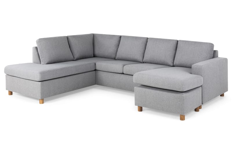 Crazy 4-sits Vänstervänd U-formad Large Soffa med Divan och Schäslong i Tyg - Grå - Möbler - Soffa - Divansoffa & schäslongsoffa - 4 sits soffa med divan