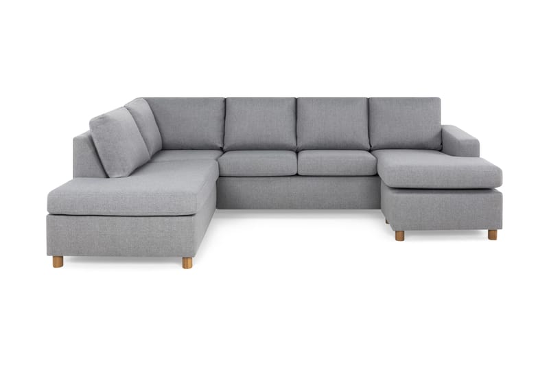 Crazy 4-sits Vänstervänd U-formad Large Soffa med Divan och Schäslong i Tyg - Grå - Möbler - Soffa - Divansoffa & schäslongsoffa - 4 sits soffa med divan