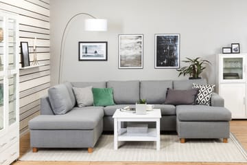 Crazy 4-sits Vänstervänd U-formad Large Soffa med Divan och Schäslong i Tyg - Grå - Möbler - Soffa - Divansoffa & schäslongsoffa - 4 sits soffa med divan
