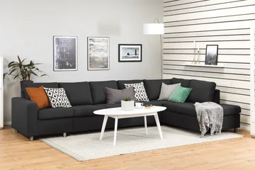 Crazy 5-sits Högervänd L-formad Schäslongsoffa i Tyg - Antracit - Möbler - Soffa - Divansoffa & schäslongsoffa - 4 sits soffa med divan