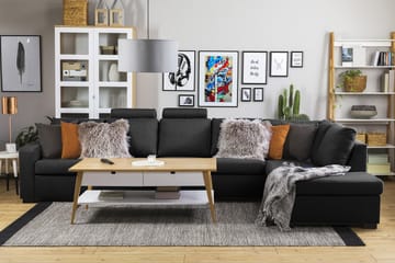Crazy 5-sits Högervänd L-formad Schäslongsoffa i Tyg - Antracit - Möbler - Soffa - Divansoffa & schäslongsoffa - 4 sits soffa med divan