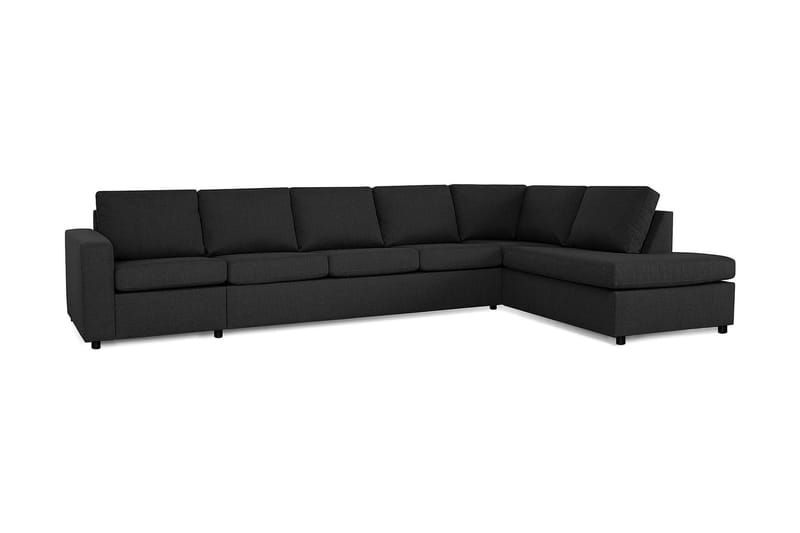 Crazy 5-sits Högervänd L-formad Schäslongsoffa i Tyg - Antracit - Möbler - Soffa - Divansoffa & schäslongsoffa - 4 sits soffa med divan