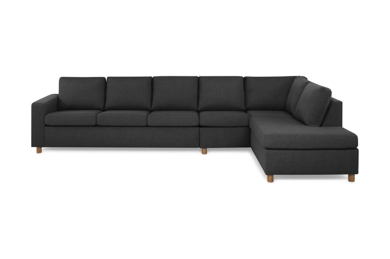 Crazy 5-sits Högervänd L-formad Schäslongsoffa i Tyg - Antracit - Möbler - Soffa - Divansoffa & schäslongsoffa - 4 sits soffa med divan