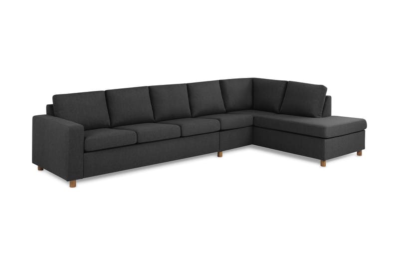 Crazy 5-sits Högervänd L-formad Schäslongsoffa i Tyg - Antracit - Möbler - Soffa - Divansoffa & schäslongsoffa - 4 sits soffa med divan