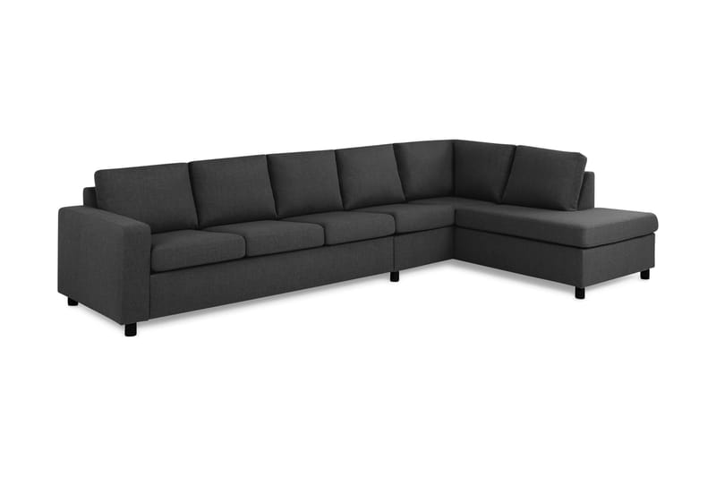 Crazy 5-sits Högervänd L-formad Schäslongsoffa i Tyg - Antracit - Möbler - Soffa - Divansoffa & schäslongsoffa - 4 sits soffa med divan