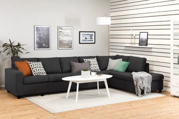 Crazy 5-sits Högervänd L-formad Schäslongsoffa i Tyg - Antracit - Möbler - Soffa - Divansoffa & schäslongsoffa - 4 sits soffa med divan