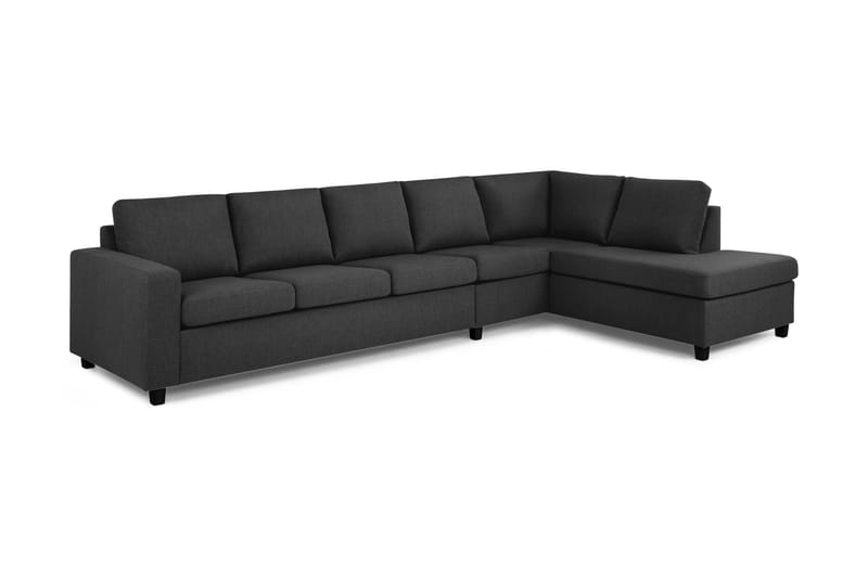 Crazy 5-sits Högervänd L-formad Schäslongsoffa i Tyg - Antracit - Möbler - Soffa - Divansoffa & schäslongsoffa - 4 sits soffa med divan
