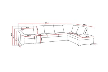 Crazy 5-sits Högervänd L-formad Schäslongsoffa i Tyg - Grå - Möbler - Soffa - Divansoffa & schäslongsoffa - 4 sits soffa med divan
