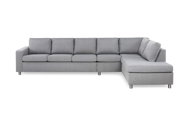 Crazy 5-sits Högervänd L-formad Schäslongsoffa i Tyg - Grå - Möbler - Soffa - Divansoffa & schäslongsoffa - 4 sits soffa med divan