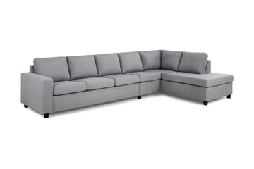 Crazy 5-sits Högervänd L-formad Schäslongsoffa i Tyg - Grå - Möbler - Soffa - Divansoffa & schäslongsoffa - 4 sits soffa med divan