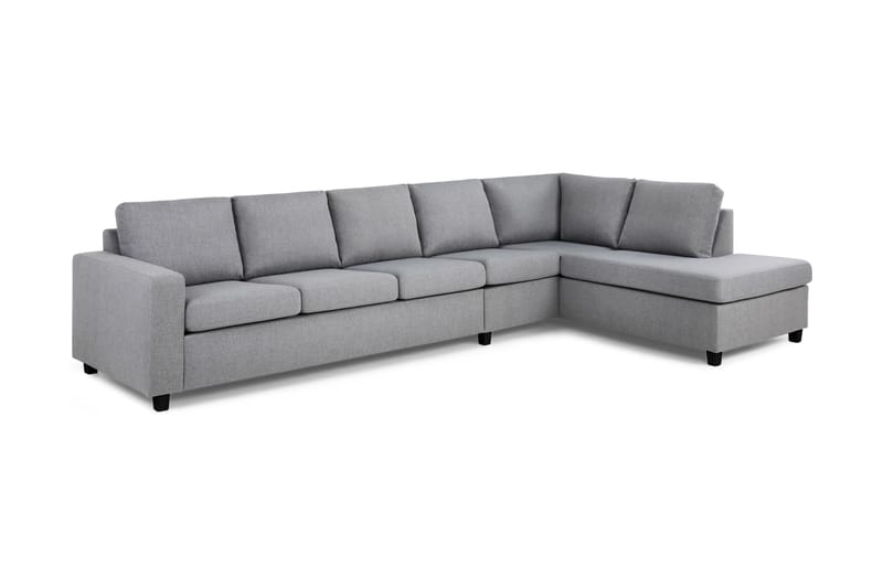 Crazy 5-sits Högervänd L-formad Schäslongsoffa i Tyg - Grå - Möbler - Soffa - Divansoffa & schäslongsoffa - 4 sits soffa med divan