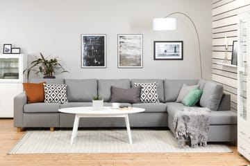 Crazy 5-sits Högervänd L-formad Schäslongsoffa i Tyg - Grå - Möbler - Soffa - Divansoffa & schäslongsoffa - 4 sits soffa med divan