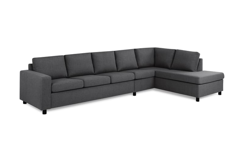 Crazy 5-sits Högervänd L-formad Schäslongsoffa i Tyg - Mörkgrå - Möbler - Soffa - Divansoffa & schäslongsoffa - 4 sits soffa med divan