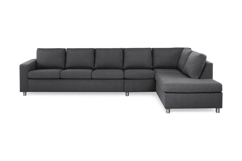 Crazy 5-sits Högervänd L-formad Schäslongsoffa i Tyg - Mörkgrå - Möbler - Soffa - Divansoffa & schäslongsoffa - 4 sits soffa med divan