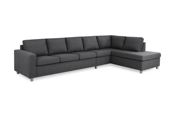 Crazy 5-sits Högervänd L-formad Schäslongsoffa i Tyg - Mörkgrå - Möbler - Soffa - Divansoffa & schäslongsoffa - 4 sits soffa med divan